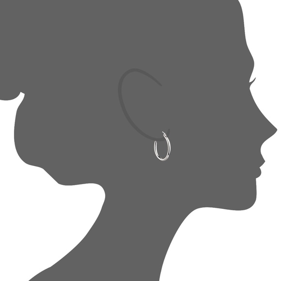 Set of 2 Sterling Silver Small Hoop Earrings - Picture 8 of 8